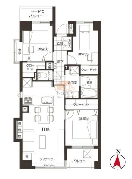 ステイツ菊川301間取図