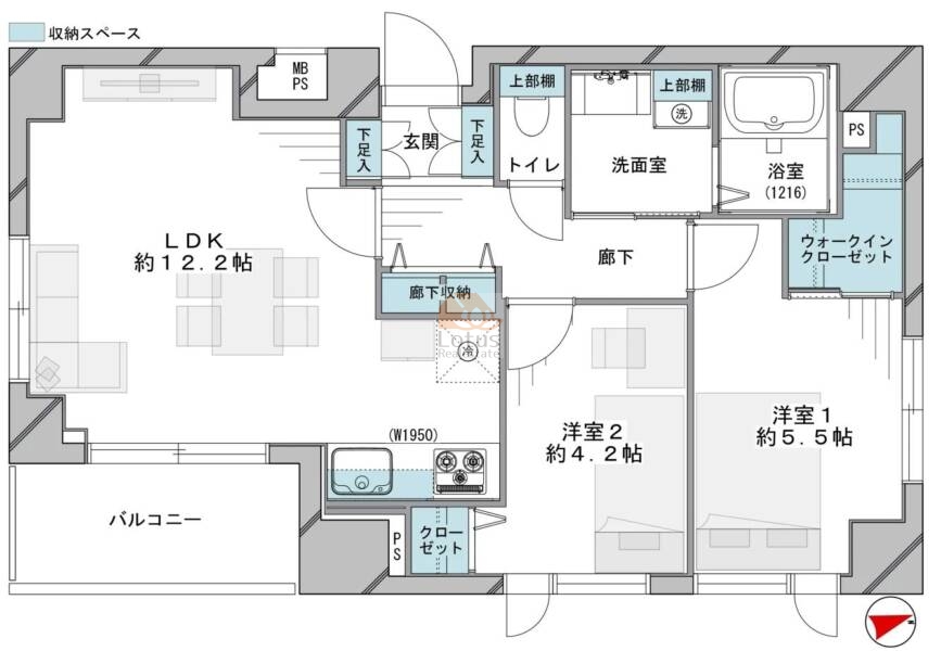 ザパームス浅草橋パルクレスタ401間取図