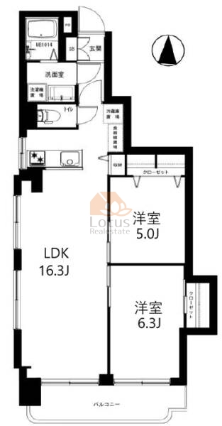 大島ロイヤルマンション303間取図