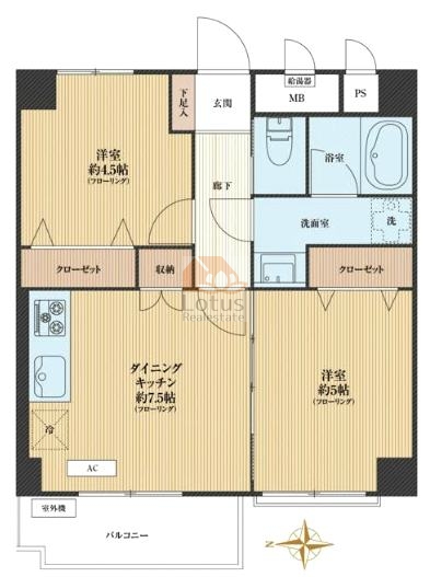 祖師谷大蔵サマリヤマンション3階間取図