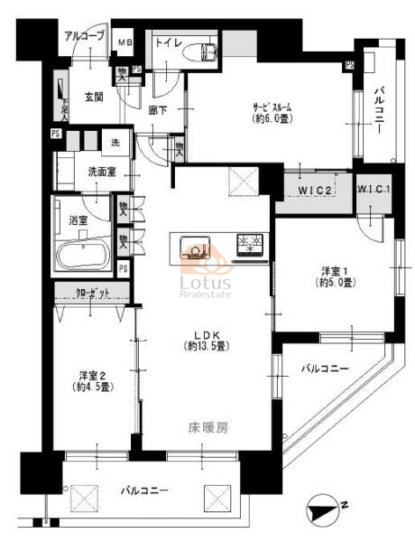 クレストフォルム浅草ブライトコート305間取図