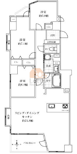 クイーンシティ東綾瀬公園701間取図