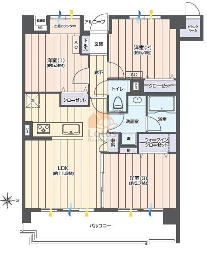 ダイアパレス亀戸3602間取図