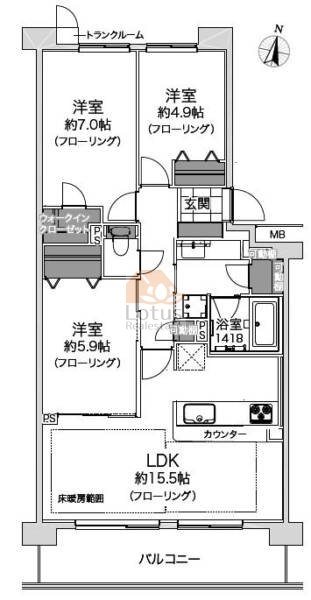 ファミール明大前502間取図