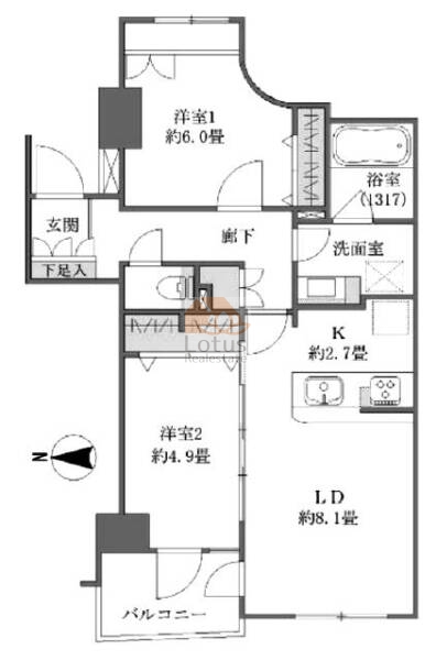 ディアコート新宿柏木803間取図