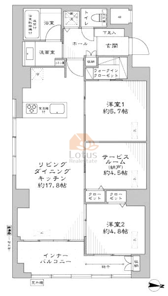 ライオンズマンション鉄砲洲第3203間取図