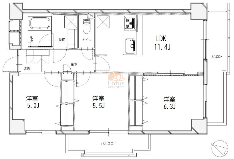 向島パークハイツ403間取図