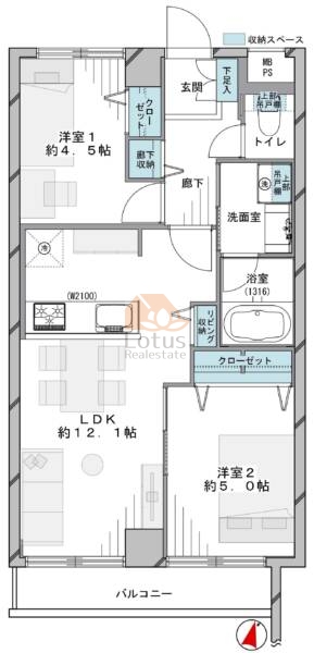 グリーンキャピタル千歳船橋203間取図