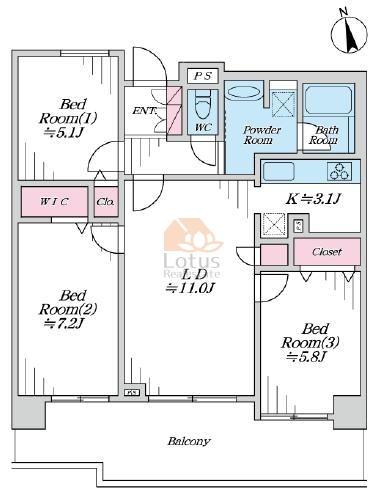 サンクレイドル立花502間取図