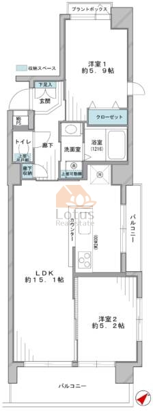 光建ハイムブリリアンス日本橋浜町参番館301間取図