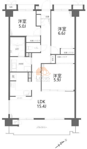 アルファグランデ一之江参番街404間取図