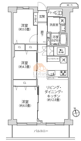 恒陽千石マンション312間取図