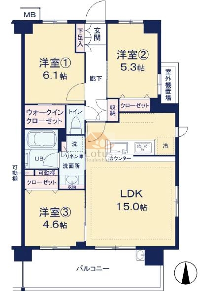 パレステージ六町シャインコート406間取図