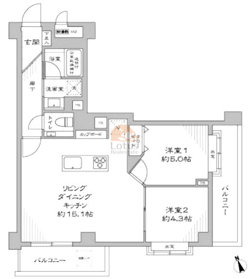 白山ヒルズ307間取図