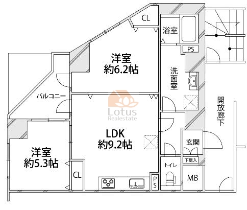 ロイヤルタワー西巣鴨201間取図