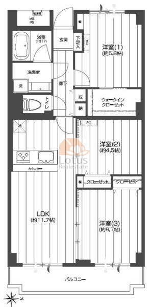 西小岩ビューハイツ108間取図