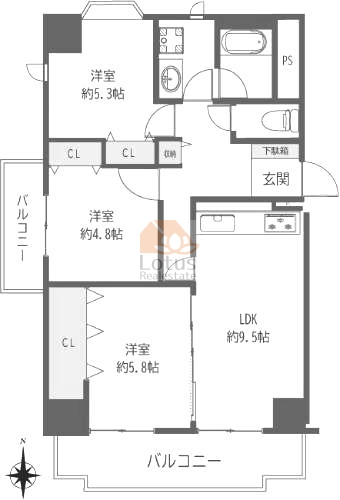 ビユーコート金町201間取図