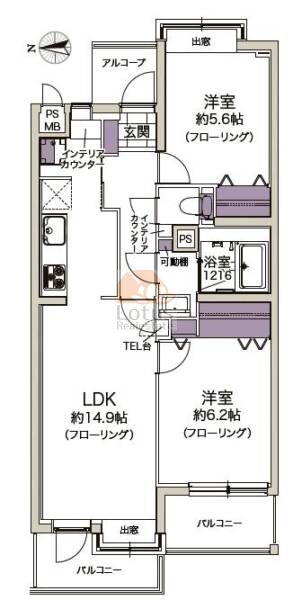 ライオンズマンション八幡山204間取図