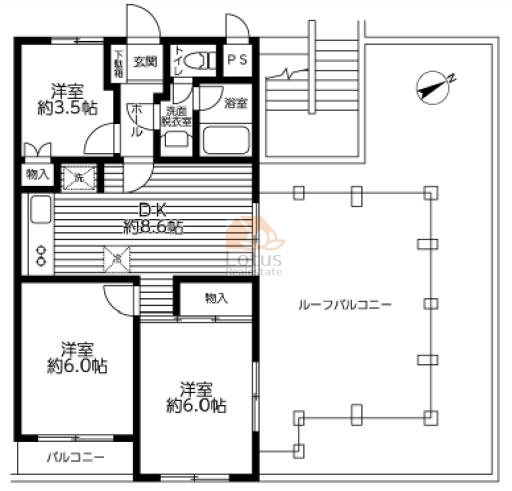 ロイヤルプラザ高砂408間取図