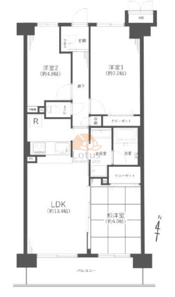 エステスクエア西新井413間取図