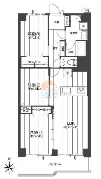 南篠崎スカイハイツ1110間取図