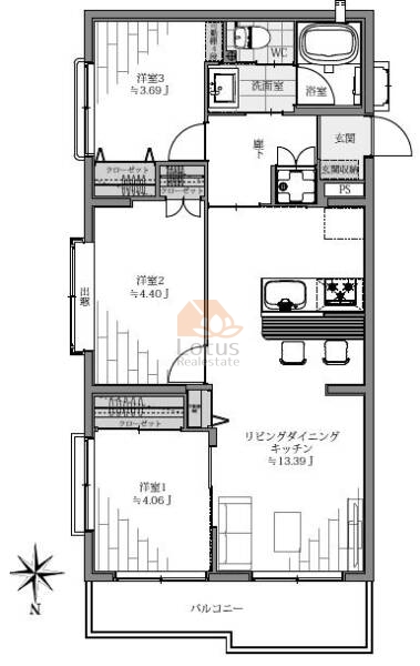 パークハイム目白202間取図