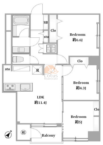 豊栄新都心マンション506間取図