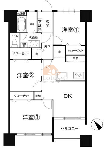 烏山南住宅102間取図