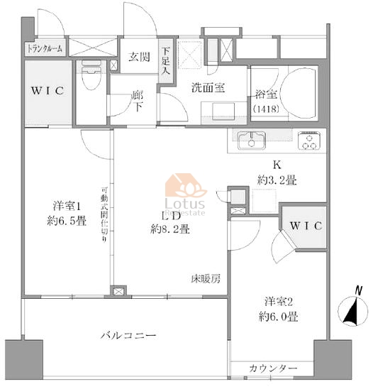 ライオンズ北千住マークレジデンス904間取図