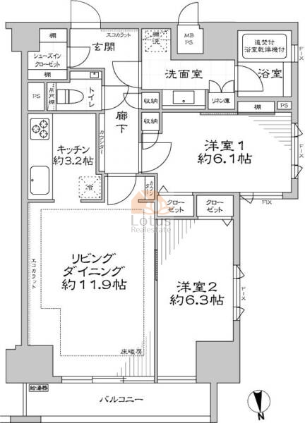 コンパートメント東京中央1313間取図