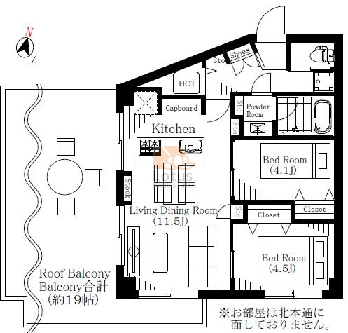 ライオンズマンション赤羽603間取図