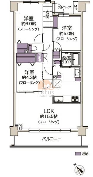 藤和シティホームズ一之江エアリーコート304間取図