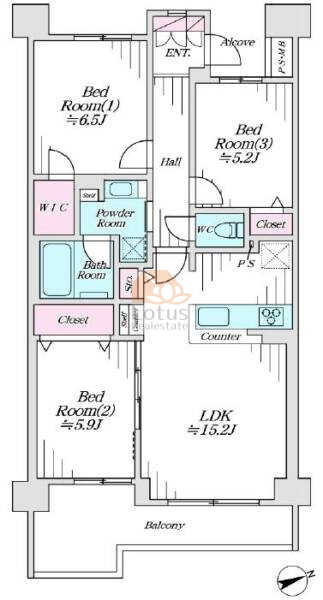 レクセルプラザ四ツ木215間取図