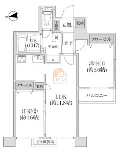 グランハイム町屋605間取図