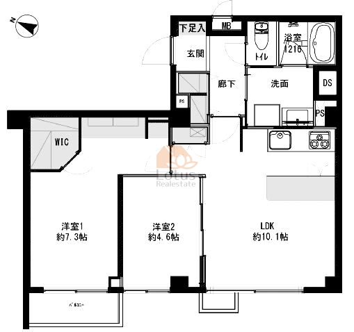 市ヶ谷納戸町ハイデンス303間取図