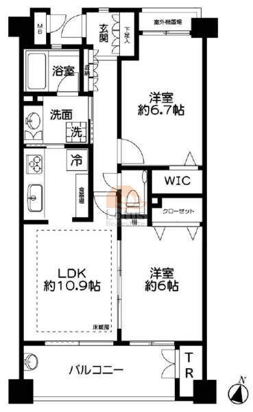 ヴェルビュ高砂3階間取図