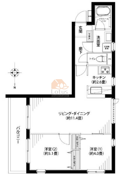 東急ドエルアルス亀戸204間取図