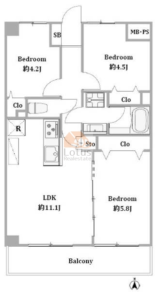 ライオンズマンション桜台第5402間取図