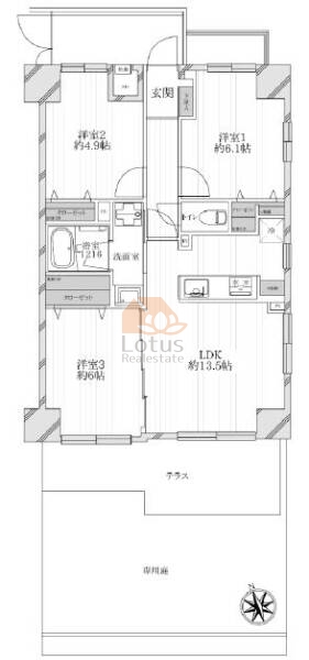 朝日パリオ西新井西館106間取図