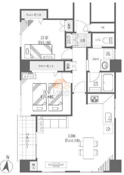 エザンス白山801間取図