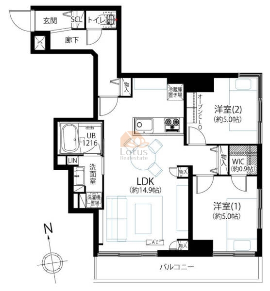 セブンスターマンション第2五反田504間取図