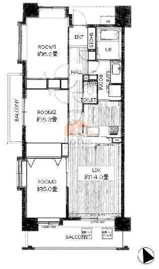 ローヤルシティ北千住501間取図