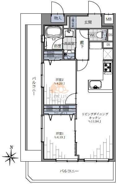 菱和パレス中野新橋702間取図