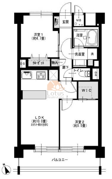 柿の木坂パレス1305間取図