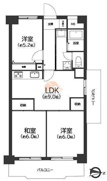 サンハイム竹の塚501間取図