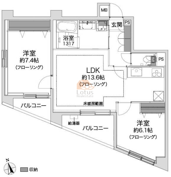 サンスタレ駒沢501間取図