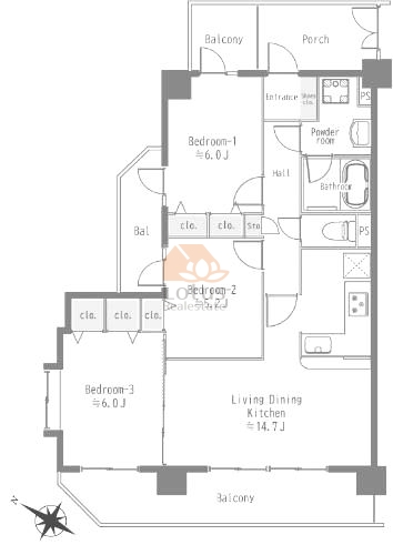 ライオンズマンション西新井大師第５213間取図