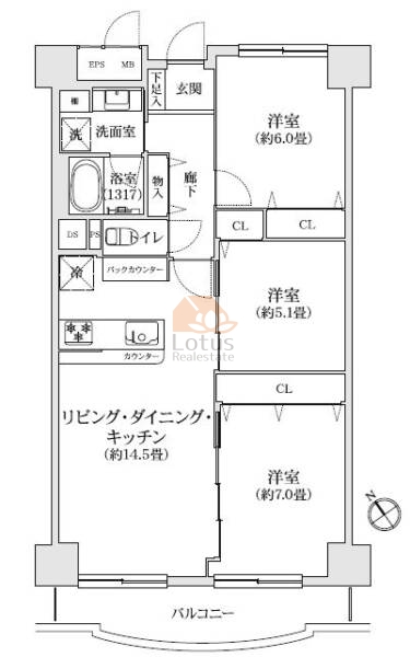 グリーンコーポ千寿203間取図