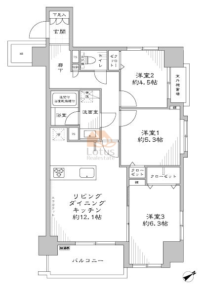 日神パレステージ浅草橋305間取図