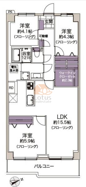 コーヅ関町スカイハイツ215間取図